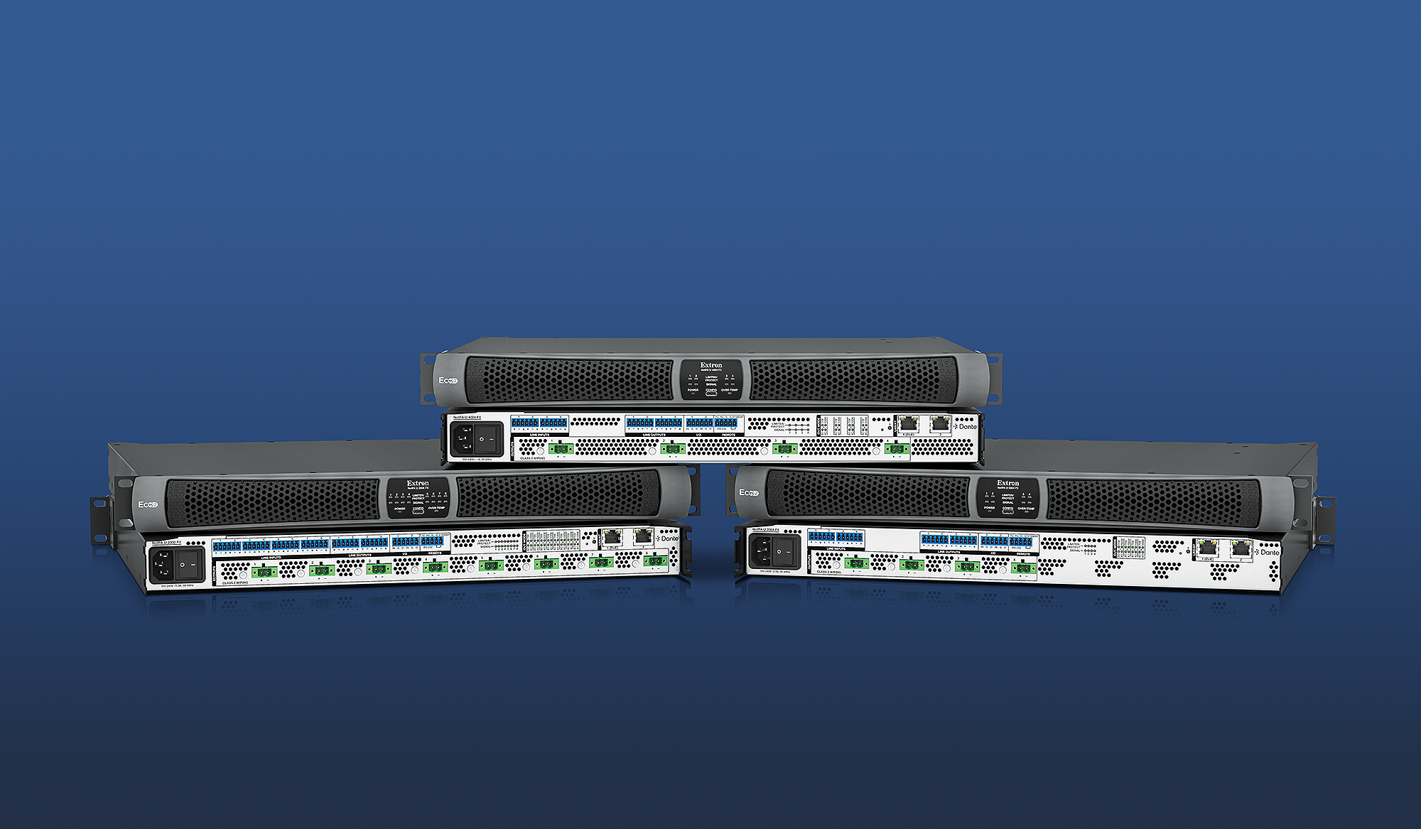 Extron NetPA Ultra FX: многозонные усилители с Dante и встроенным DSP для распределённых аудиосистем